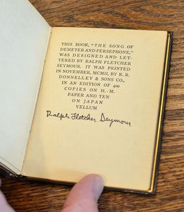 [Ralph Fletcher Seymour | Limited to 10 Copies] The Song of Demeter and Her Daughter Persephone