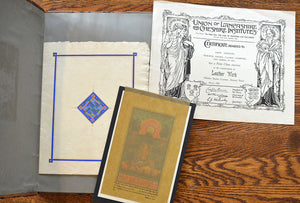 [Mildred Ratcliffe] Album of original illuminated initials, designs, leaves, and miniatures