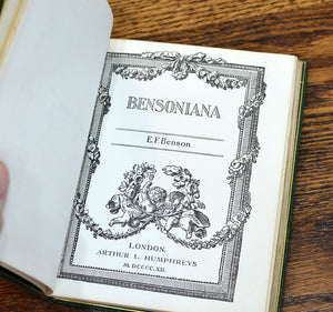 [Fine Binding | Morrell] Bensoniana