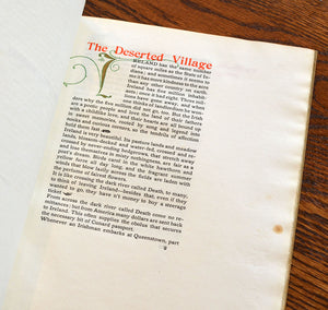 [Roycrofters | Limited to 40 Copies] The Deserted Village
