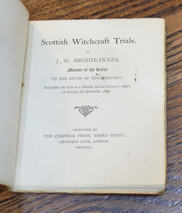 [Sette of Odd Volumes] Scottish Witchcraft Trials