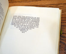 Load image into Gallery viewer, [Printed on Vellum | Riccardi Press] The Sonnets of Shakespeare

