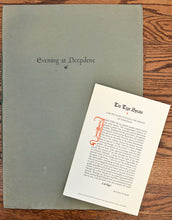 Load image into Gallery viewer, [Village Press | Pamphlet &amp; Broadside] Evening at Deepdene / The Type Speaks
