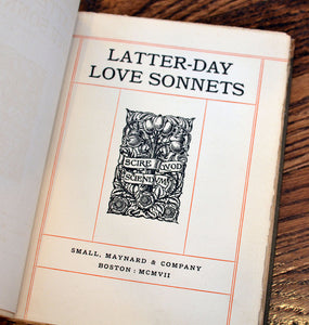[Bertram Grosvenor Goodhue] Latter-Day Love Sonnets
