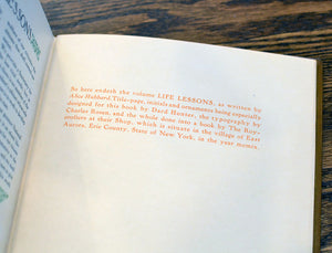 [Fine Binding | The Roycroft Shop] Life Lessons