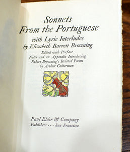 [Hand Colored | Paul Elder] Sonnets from the Portuguese