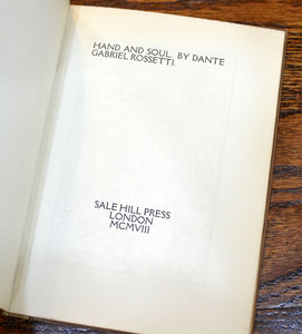 [Sale Hill Press | Limited to 14 Copies] Hand and Soul