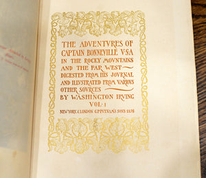 [Fine Binding | Knickerbocker Press Bindery] The Adventures of Captain Bonneville